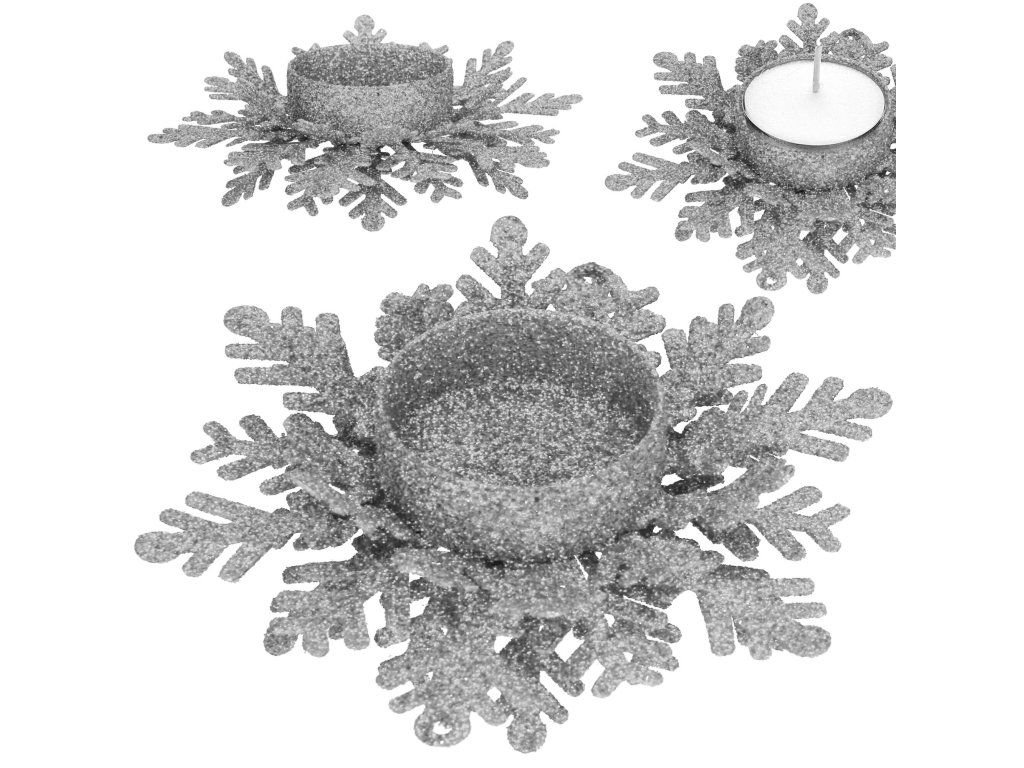 Kovový svietnik na čajovú sviečku strieborný 12 cm S-CA1056 - detail 2